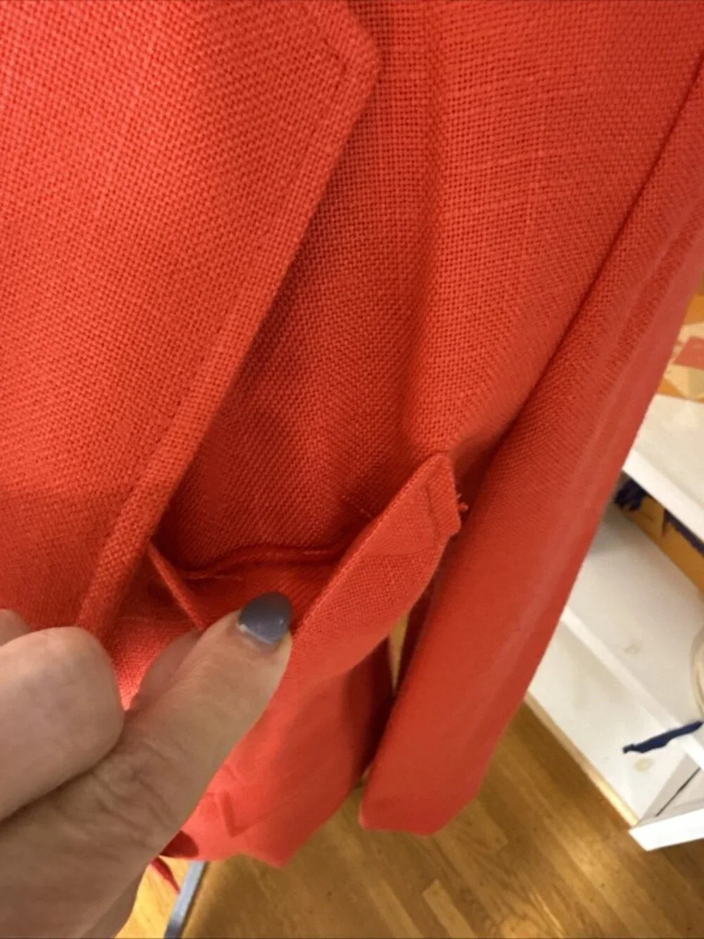 Vtg Red Gold Button Linen look Blazer Medium Coatree Preppy Coastal Super Nice